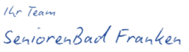Startseite Unterschrift Team SeniorenBad Franken