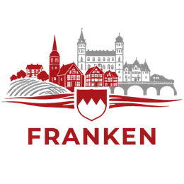Region Franken mit Wappen und fränkischen Häusern